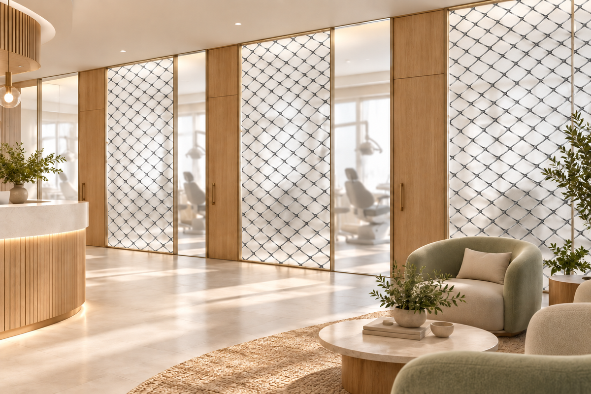 Wired — dental office translucent privacy panels, application concept.